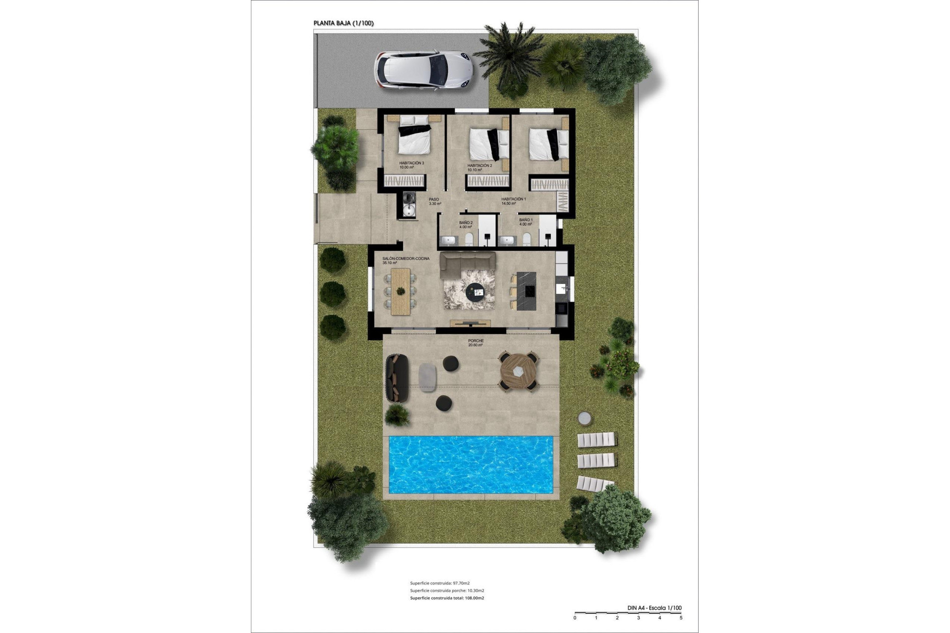 Nieuwbouw woningen - 3. Halfvrijstaand huis - Hondón de las Nieves - Costa Blanca Zuid