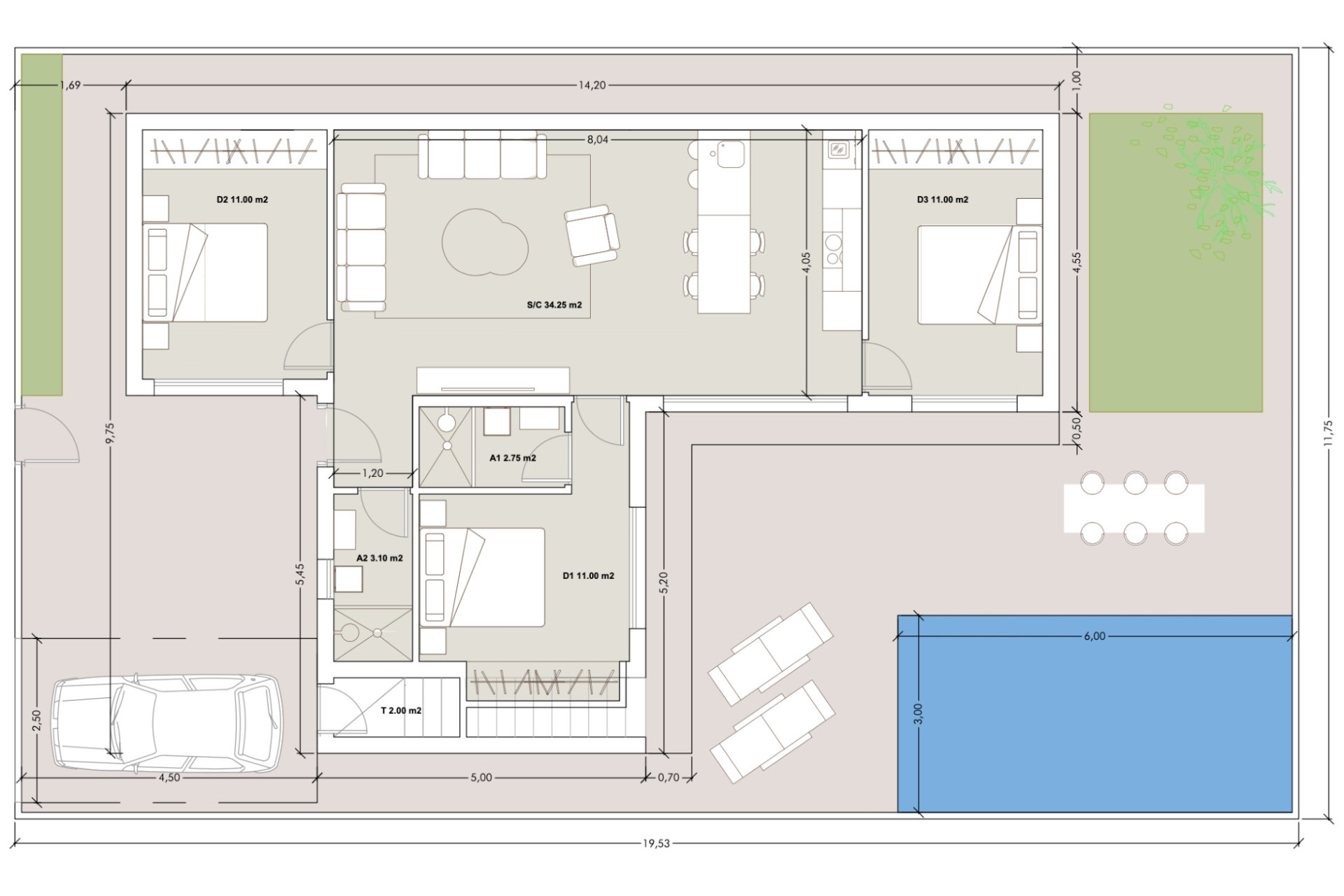 Nieuwbouw woningen - 3. Halfvrijstaand huis - Roldan - Costa Calida