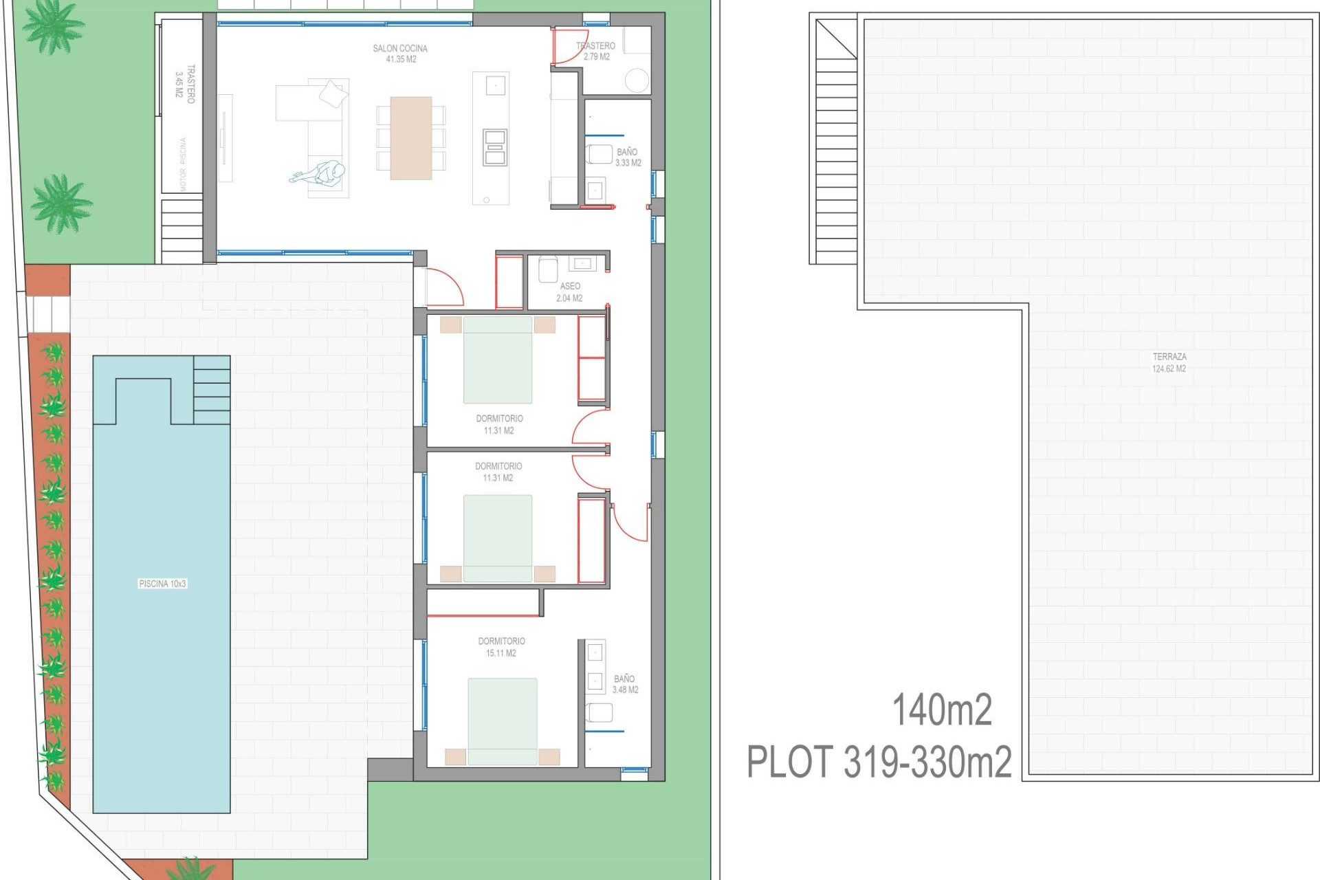 Nieuwbouw woningen - 3. Halfvrijstaand huis - San Javier - Costa Calida