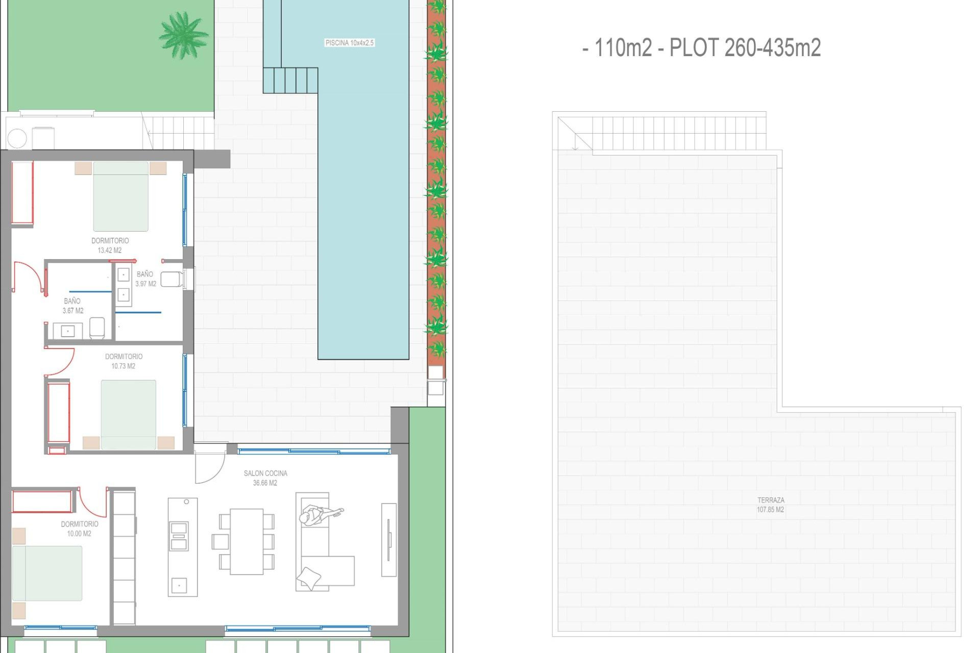 Nieuwbouw woningen - 3. Halfvrijstaand huis - San Javier - Costa Calida