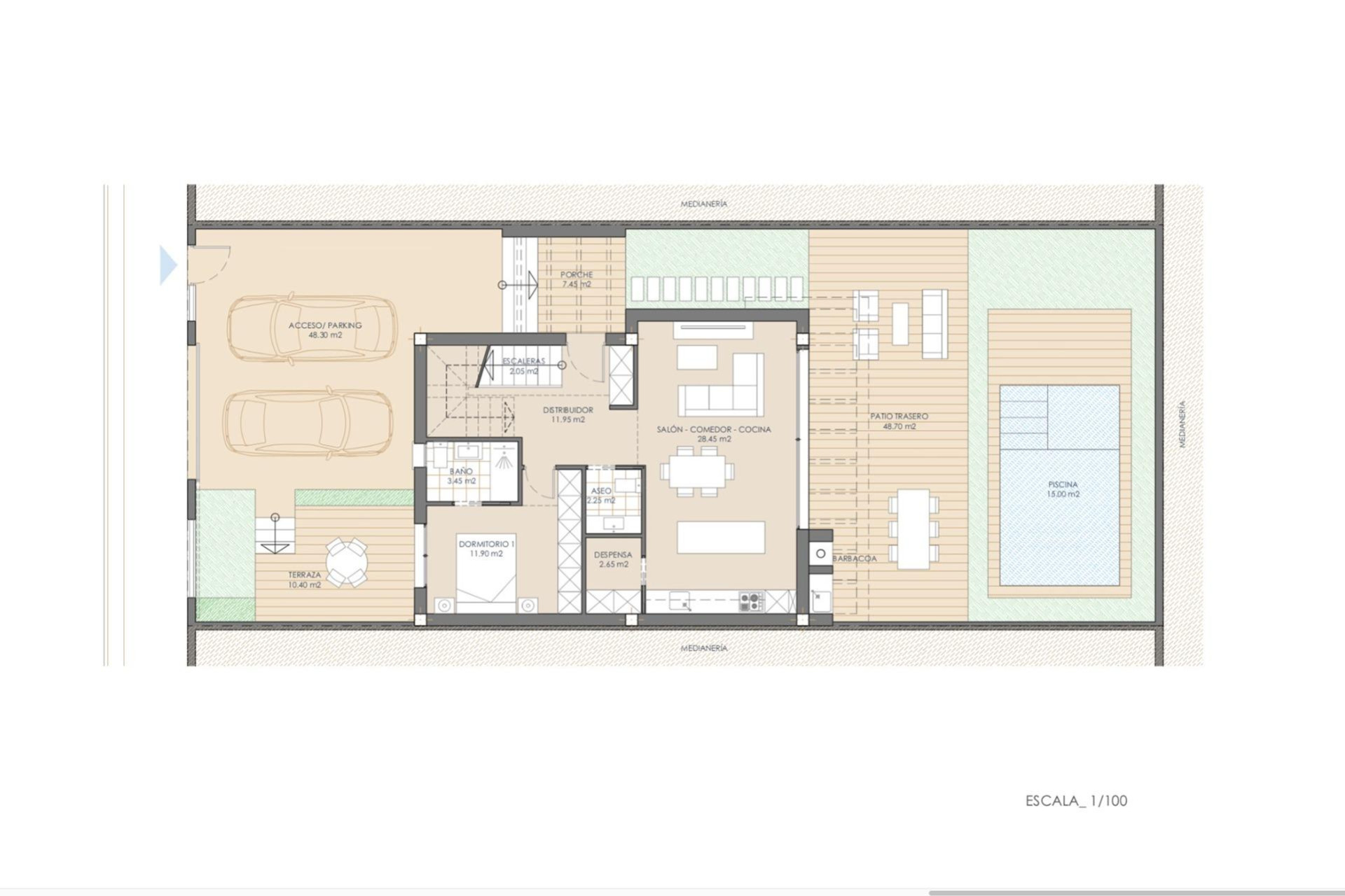 Nieuwbouw woningen - 3. Halfvrijstaand huis - San Juan de los Terreros - Almeria