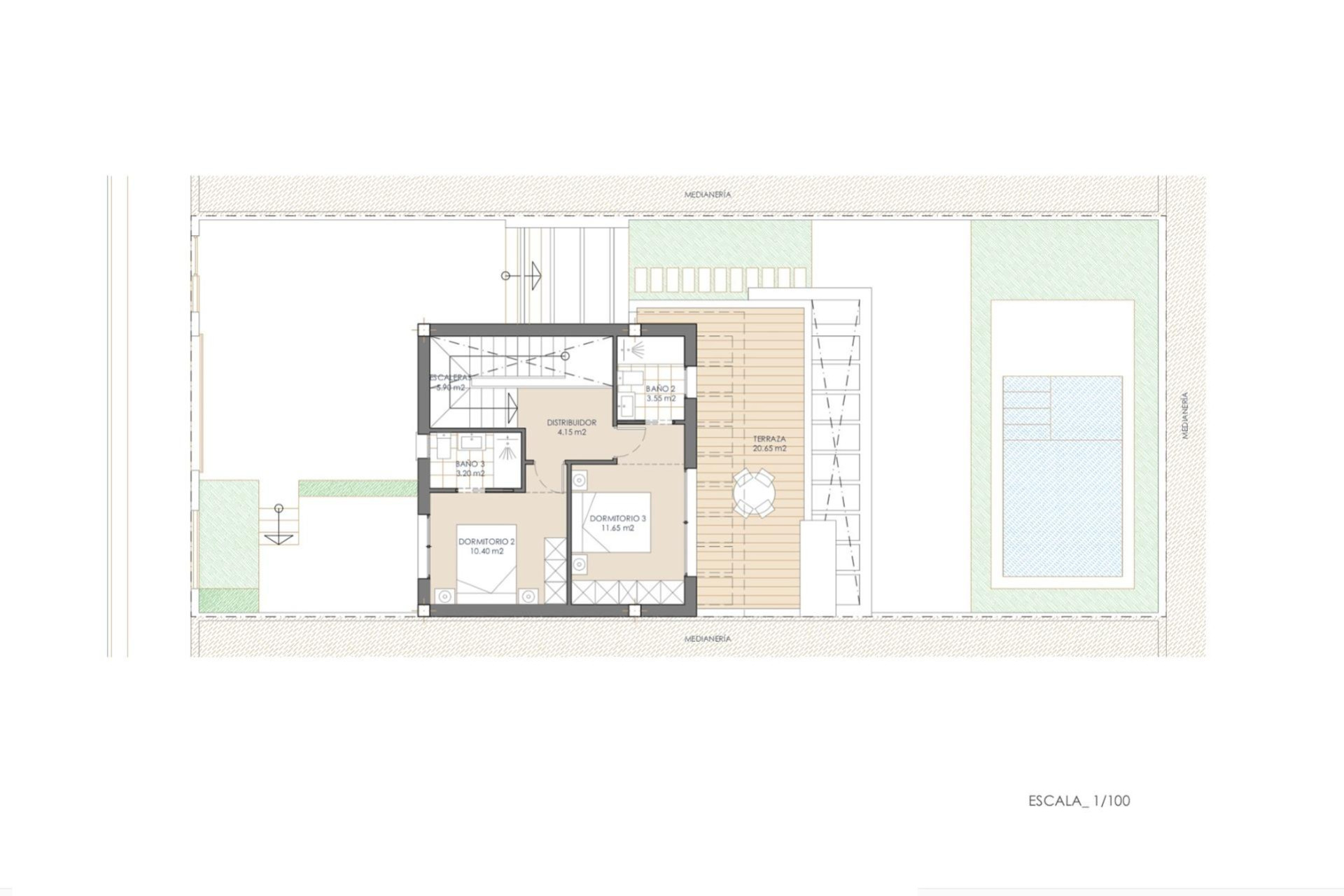 Nieuwbouw woningen - 3. Halfvrijstaand huis - San Juan de los Terreros - Almeria