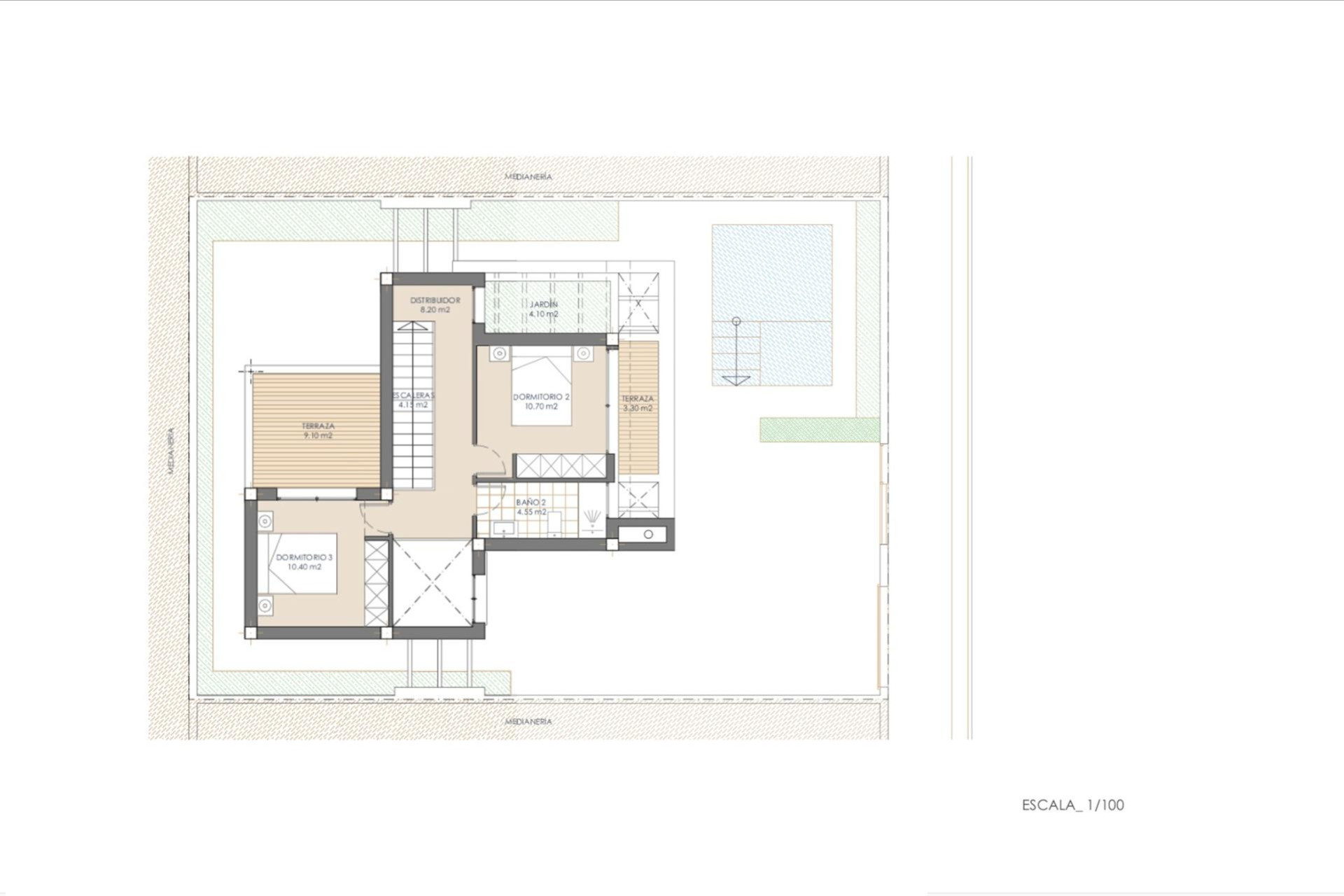Nieuwbouw woningen - 3. Halfvrijstaand huis - San Juan de los Terreros - Almeria