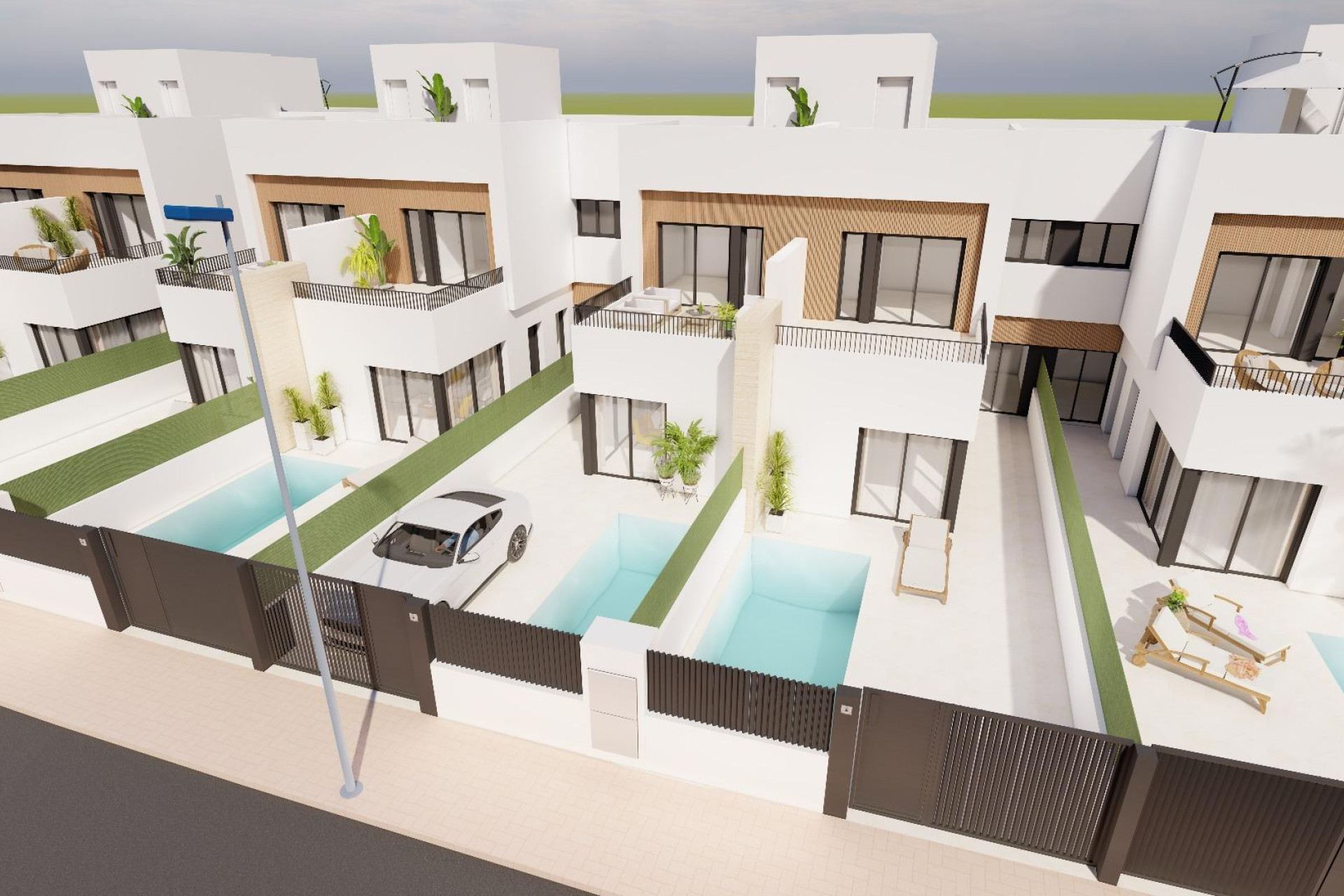Nieuwbouw woningen - 3. Halfvrijstaand huis - Santiago de Ribera - Costa Calida