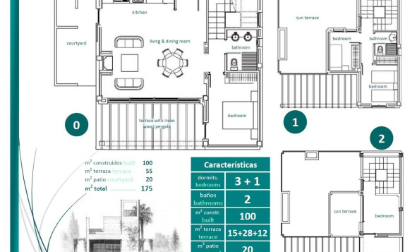 Nieuwbouw woningen - 3. Halfvrijstaand huis - Sucina - Costa Calida