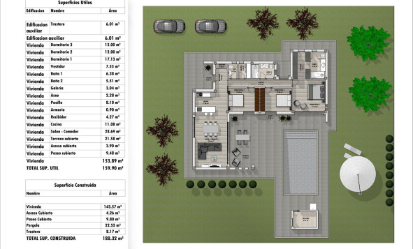 Nieuwbouw woningen - 3. Halfvrijstaand huis - Aspe - Costa Blanca Noord