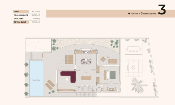 Nieuwbouw woningen - 3. Halfvrijstaand huis - Algorfa - Costa Blanca Zuid