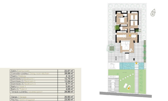 Nieuwbouw woningen - 3. Halfvrijstaand huis - San Fulgencio - Costa Blanca Zuid