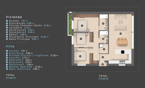 Nieuwbouw woningen - 3. Halfvrijstaand huis - Orihuela Costa - Costa Blanca Zuid